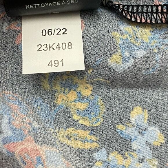 New SAM EDELMAN Black Mixed Floral Tiered Ruffle Wrap Maxi Dress Women's Sz 10 - Picture 9 of 12